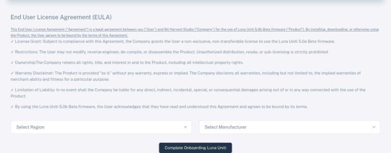 Onboarding EULA